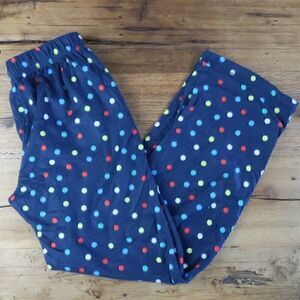 SLEEP CHIC DARK BLUE WITH MULTI COLOR POLKA DOT PAJAMA PANT WITH POCKETS SIZE S